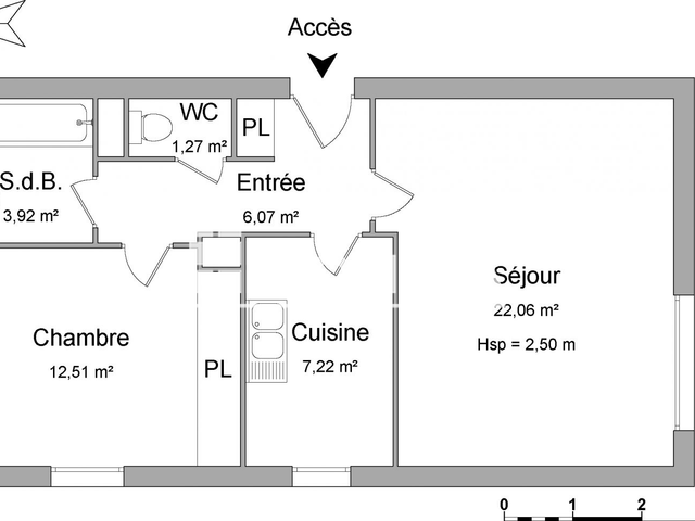 Appartement 2 pièces (53.05 m²) à louer - Rouen (76100)