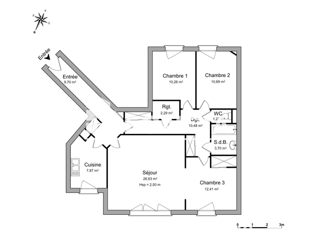 Appartement 4 pièces (95.3 m²) à louer - Rouen (76100)