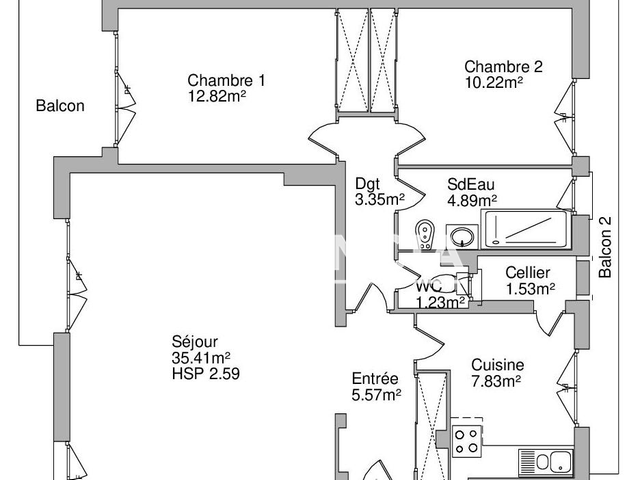 Appartement 4 pièces (82.85 m²) à louer - Orleans (45000)