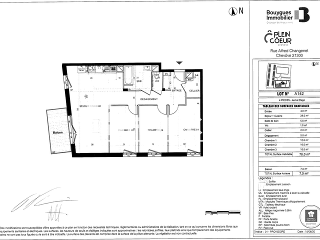 Appartement 4 pièces (78 m²) à louer - Chenove (21300)