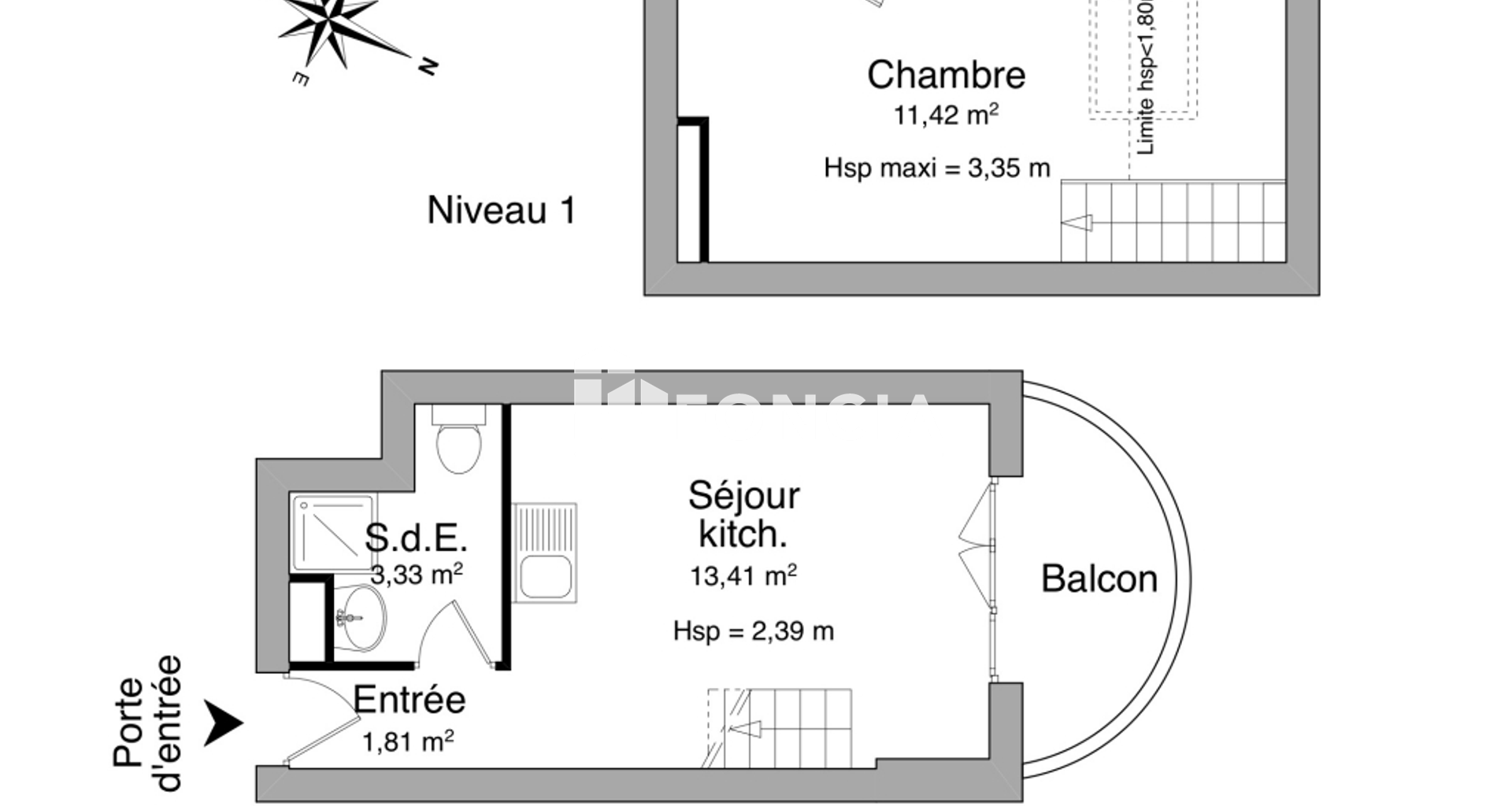 Appartement 2 pièces (29.97 m²) à louer - Aubergenville (78410)