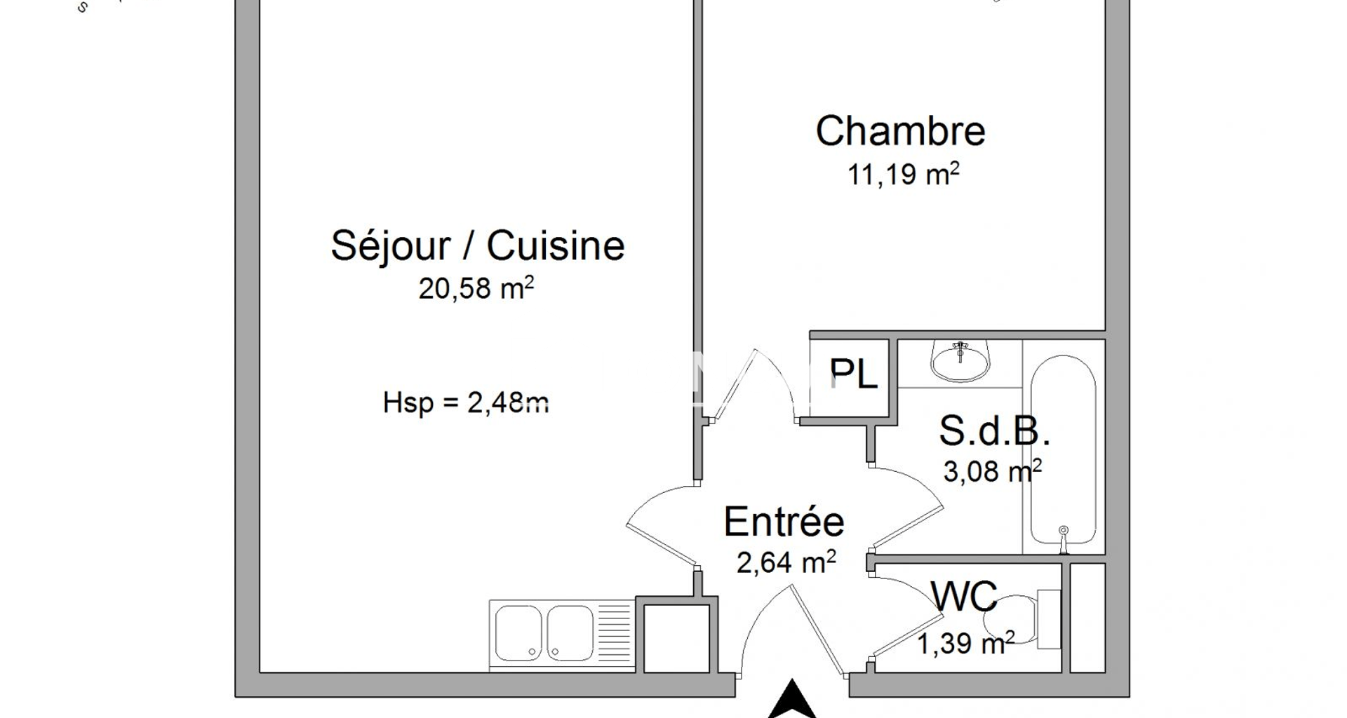 Appartement 2 pièces (38.88 m²) à louer - Meaux (77100)