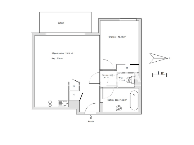 Appartement 2 pièces (41.49 m²) à louer - Bruges (33520)