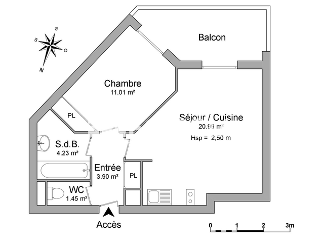 Appartement 2 pièces (41.58 m²) à louer - Auch (32000)