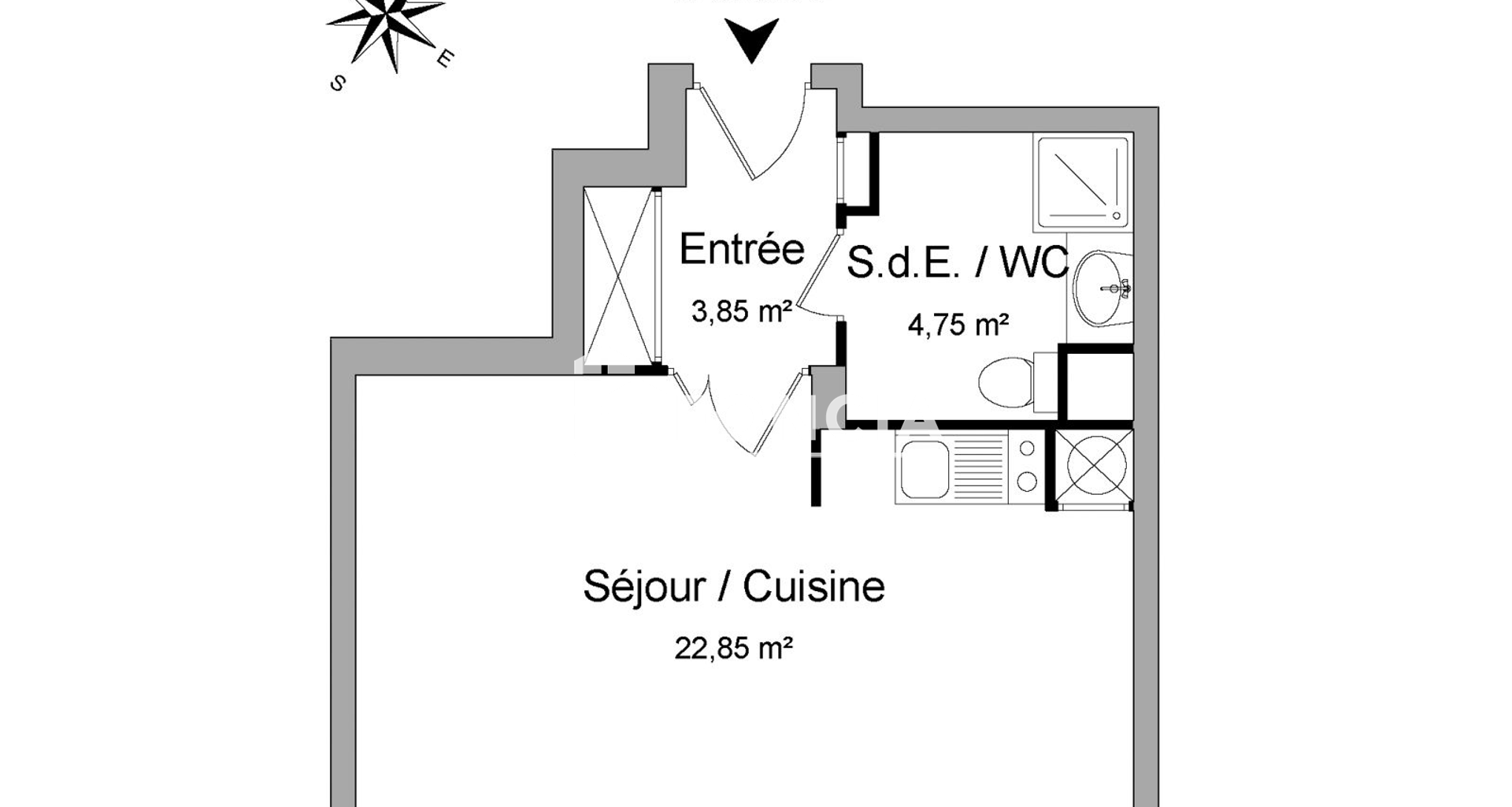 Studio (31.45 m²) à louer - Cergy (95000)