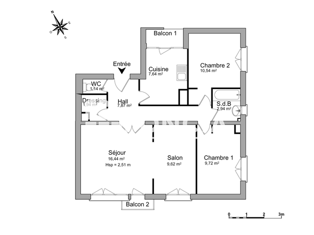Appartement 4 pièces (67.85 m²) à louer - Le Plessis Trevise (94420)
