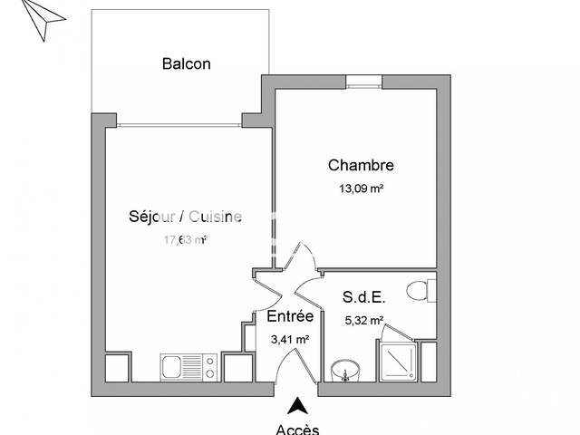 Appartement meublé 2 pièces (39.45 m²) à louer - Toulouse 5ᵉ (31500)