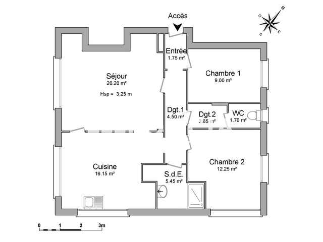 Appartement 3 pièces (73.65 m²) à louer - Lorient (56100)