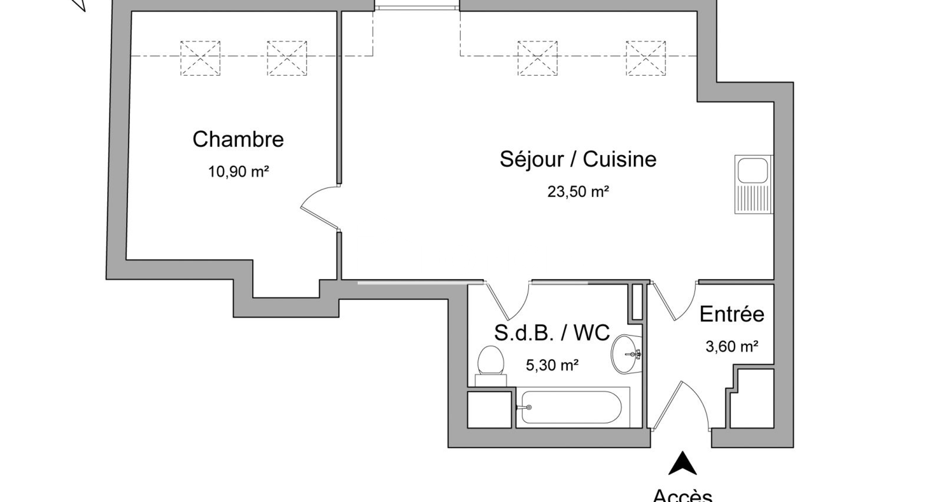 Appartement 2 pièces (43.3 m²) à louer - Arpajon (91290)