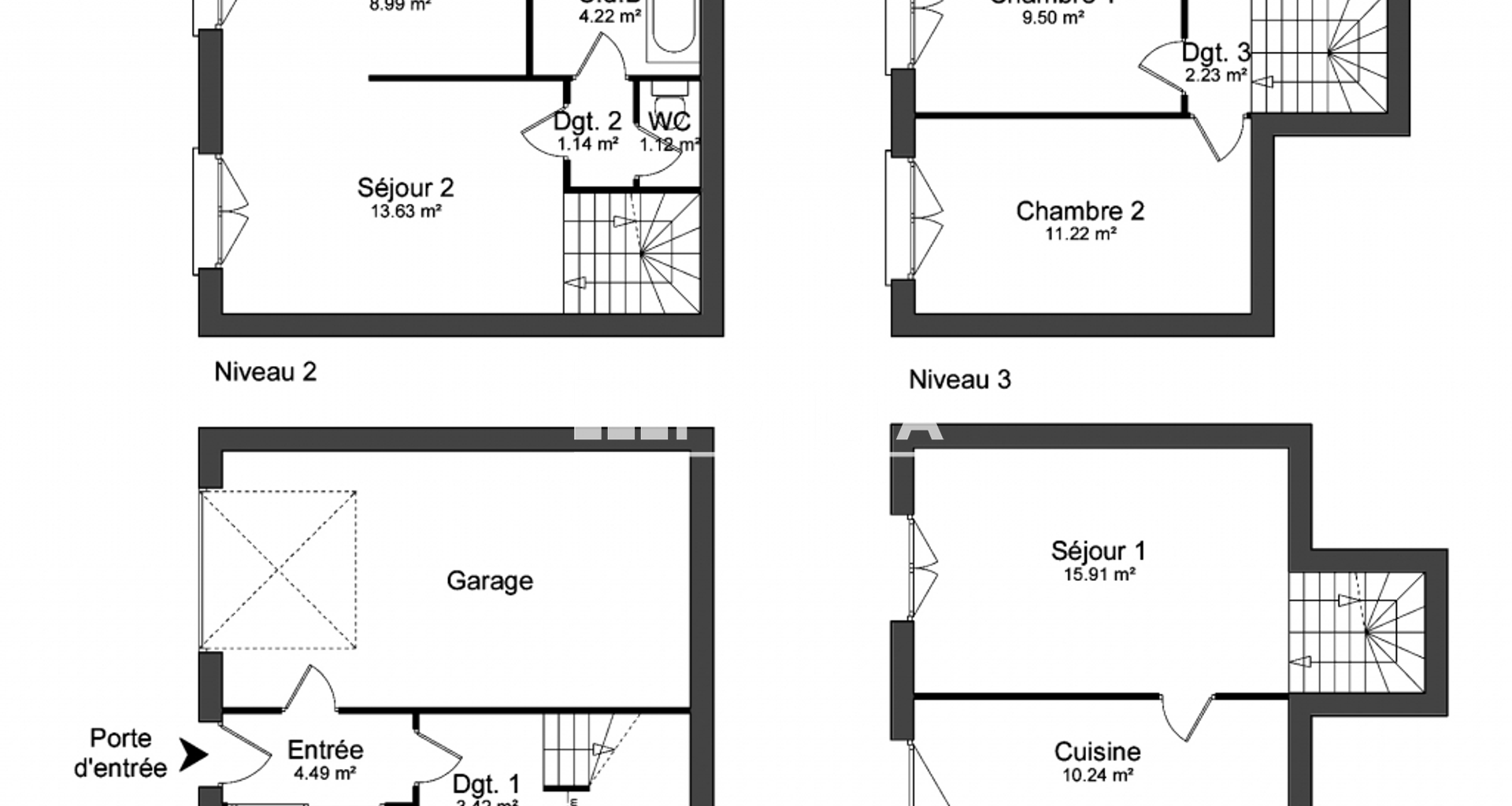 Maison 4 pièces (86.11 m²) à louer - La Queue-en-brie (94510)