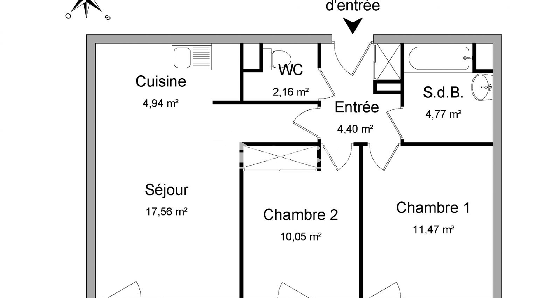 Appartement 3 pièces (55.35 m²) à louer - Mantes-la-jolie (78200)