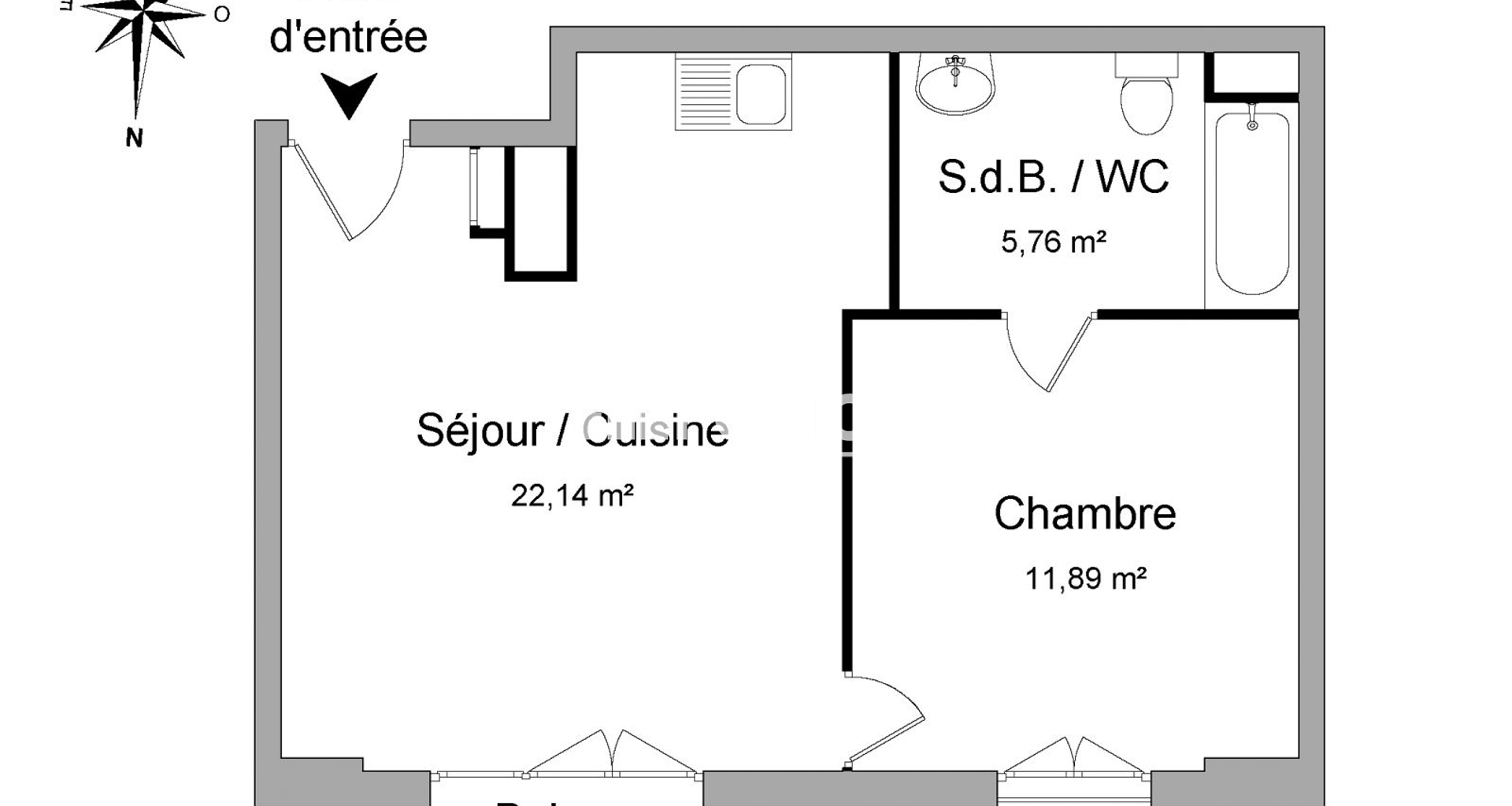 Appartement 2 pièces (39.79 m²) à louer - Corbeil-essonnes (91100)