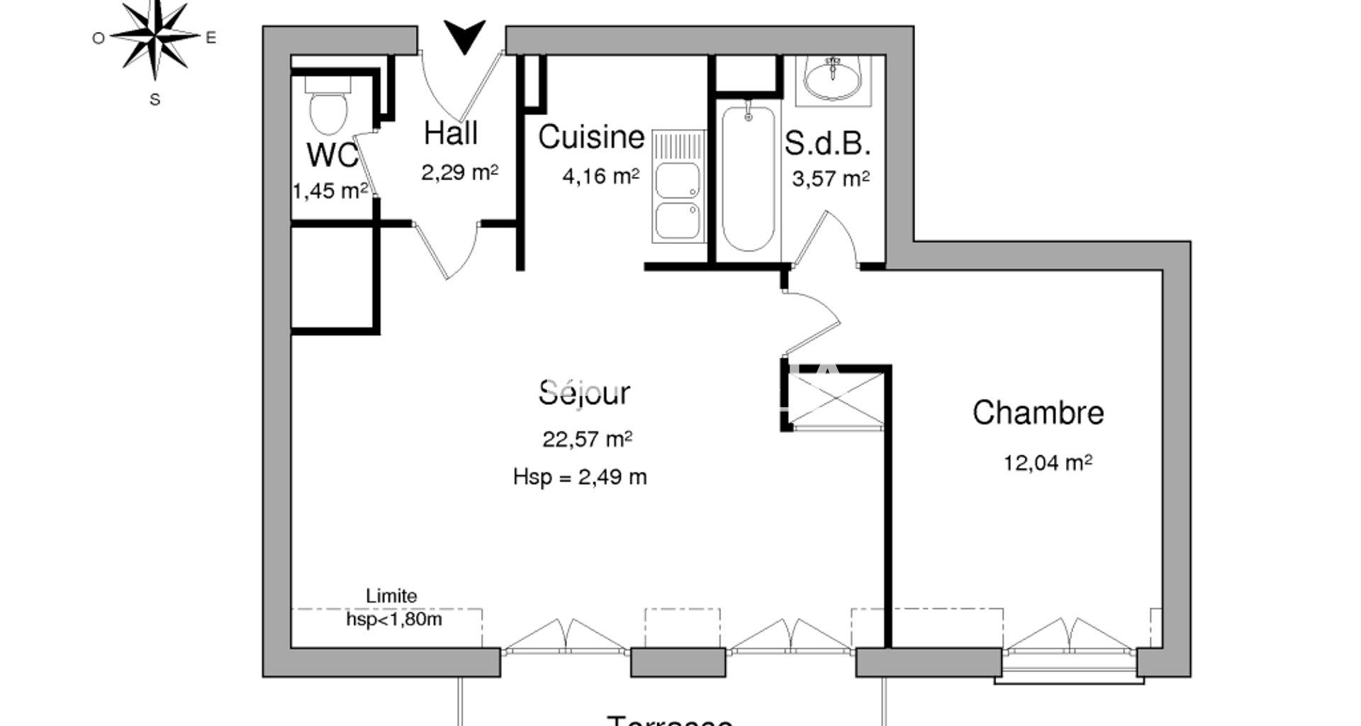 Appartement 2 pièces (46.08 m²) à louer - Corbeil-essonnes (91100)