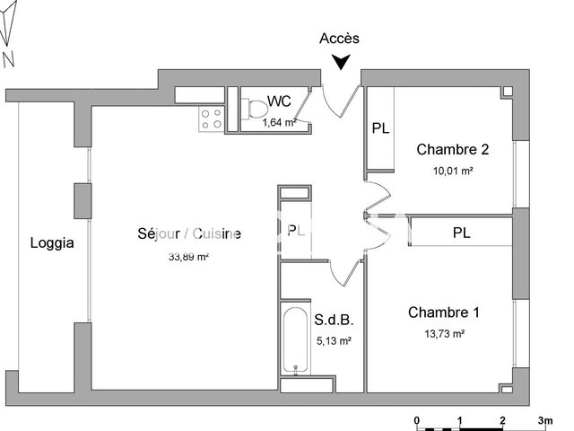Appartement 3 pièces (64.4 m²) à louer - Saint Medard En Jalles (33160)