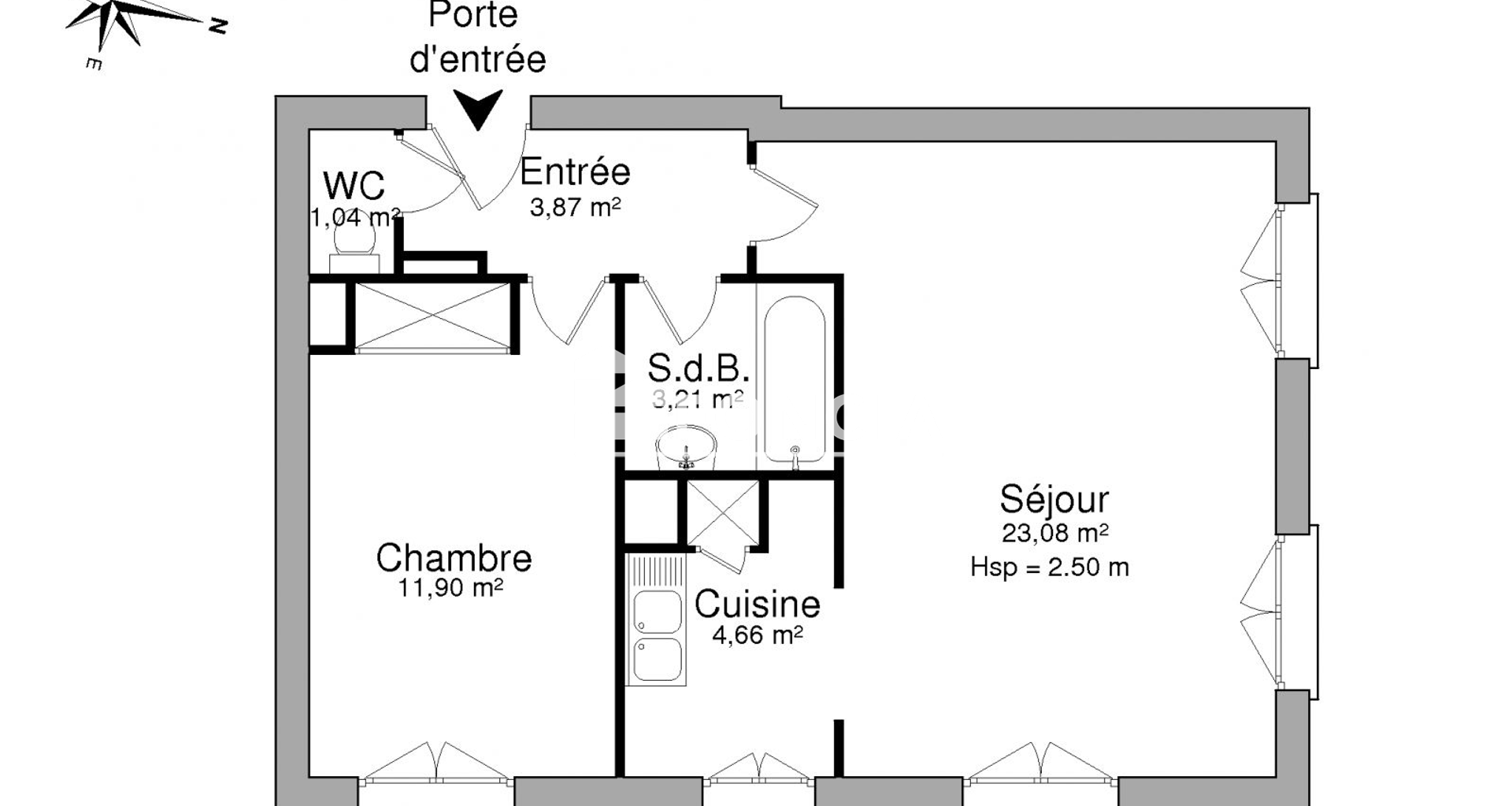 Appartement 2 pièces (47.76 m²) à louer - Savigny-le-temple (77176)