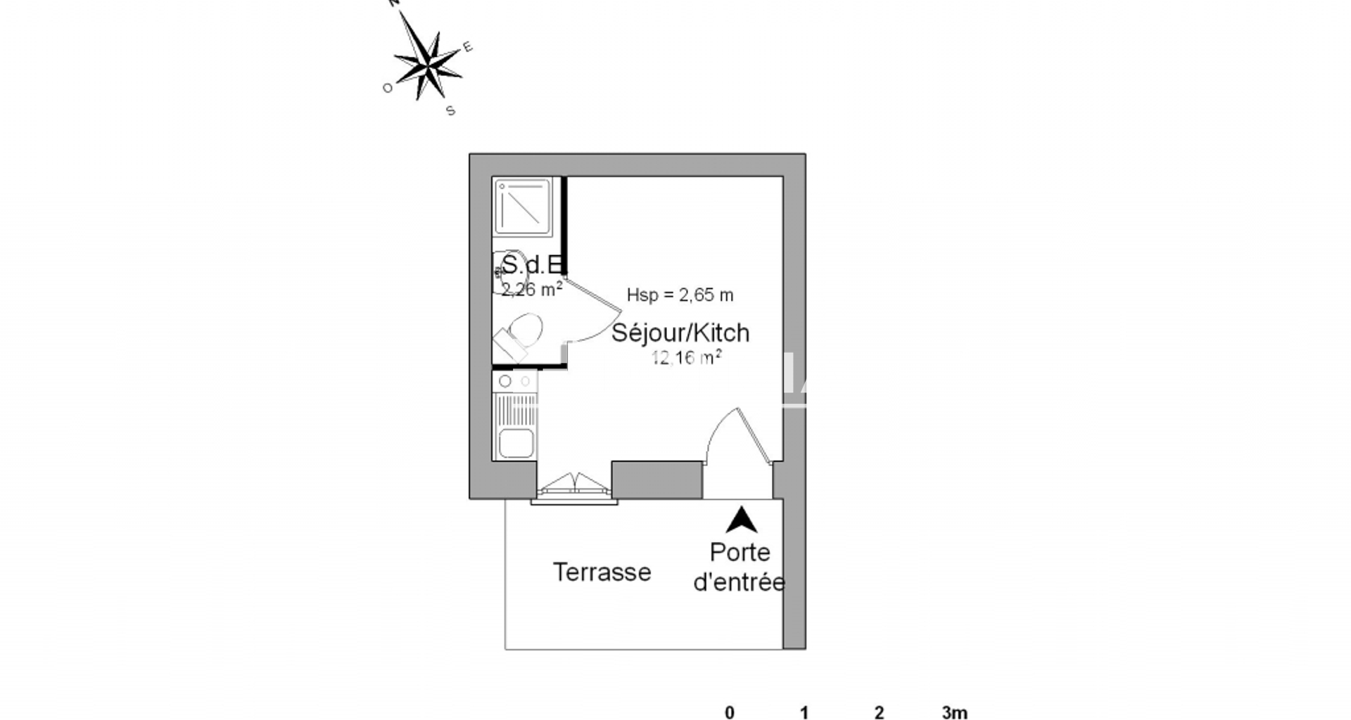 Studio (14.42 m²) à louer - Lorient (56100)