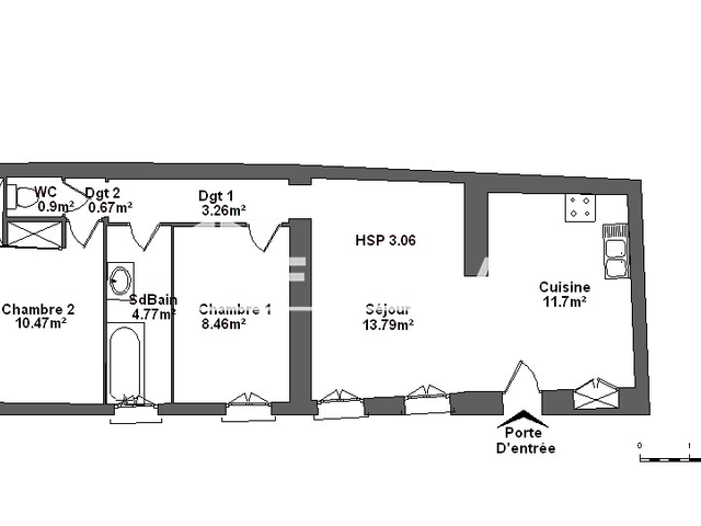 Appartement 3 pièces (54.02 m²) à louer - Nice (06000)