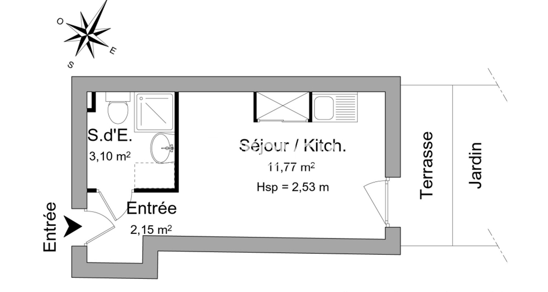 Studio (17.02 m²) à louer - Antibes (06600)