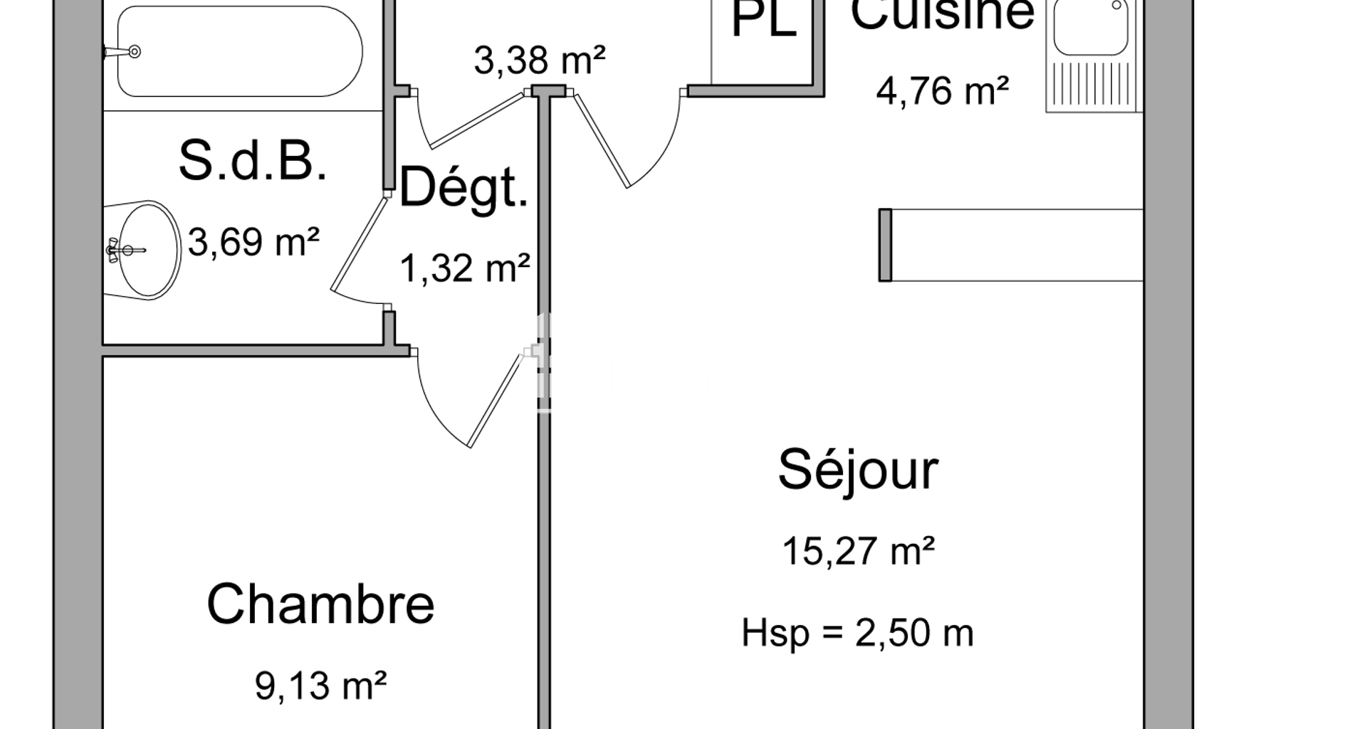 Appartement 2 pièces (40.36 m²) à louer - Corbeil-essonnes (91100)