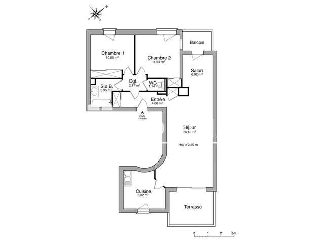 Appartement 3 pièces (75.43 m²) à louer - Toulouse 5ᵉ (31500)