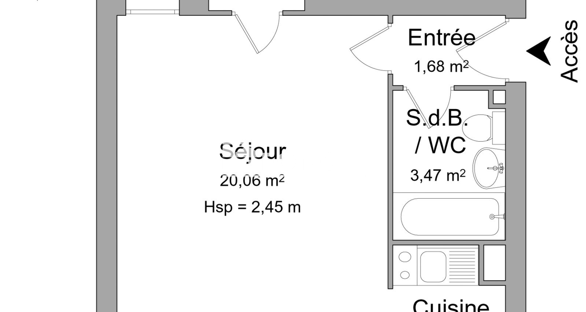 Studio (29.27 m²) à louer - Cergy (95000)
