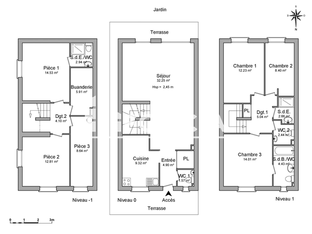 Maison 4 pièces (97.25 m²) à louer - Villeneuve Loubet (06270)
