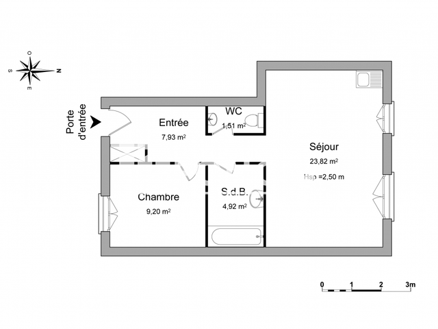 Appartement 2 pièces (47.38 m²) à louer - Pontault Combault (77340)