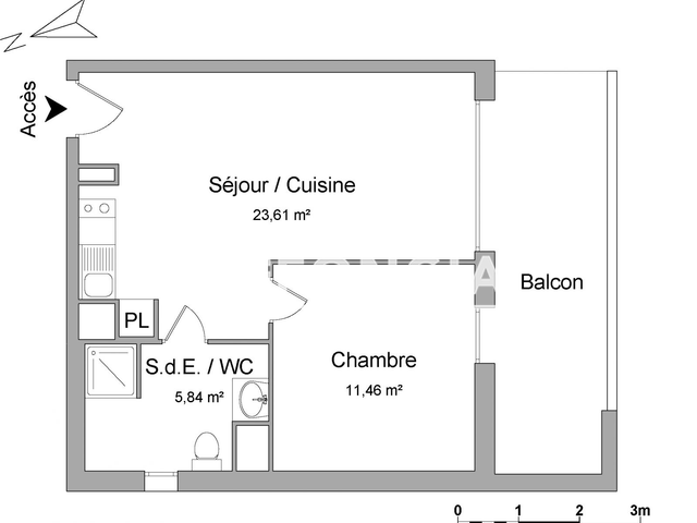 Appartement 2 pièces (40.91 m²) à louer - Aussonne (31840)