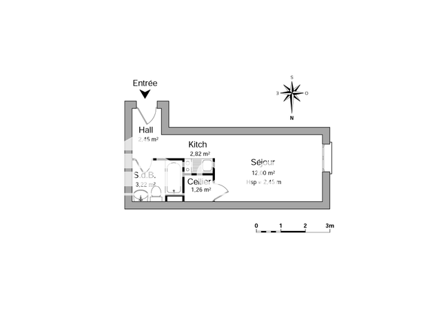 Studio meublé (21.75 m²) à louer - Bordeaux (33000)