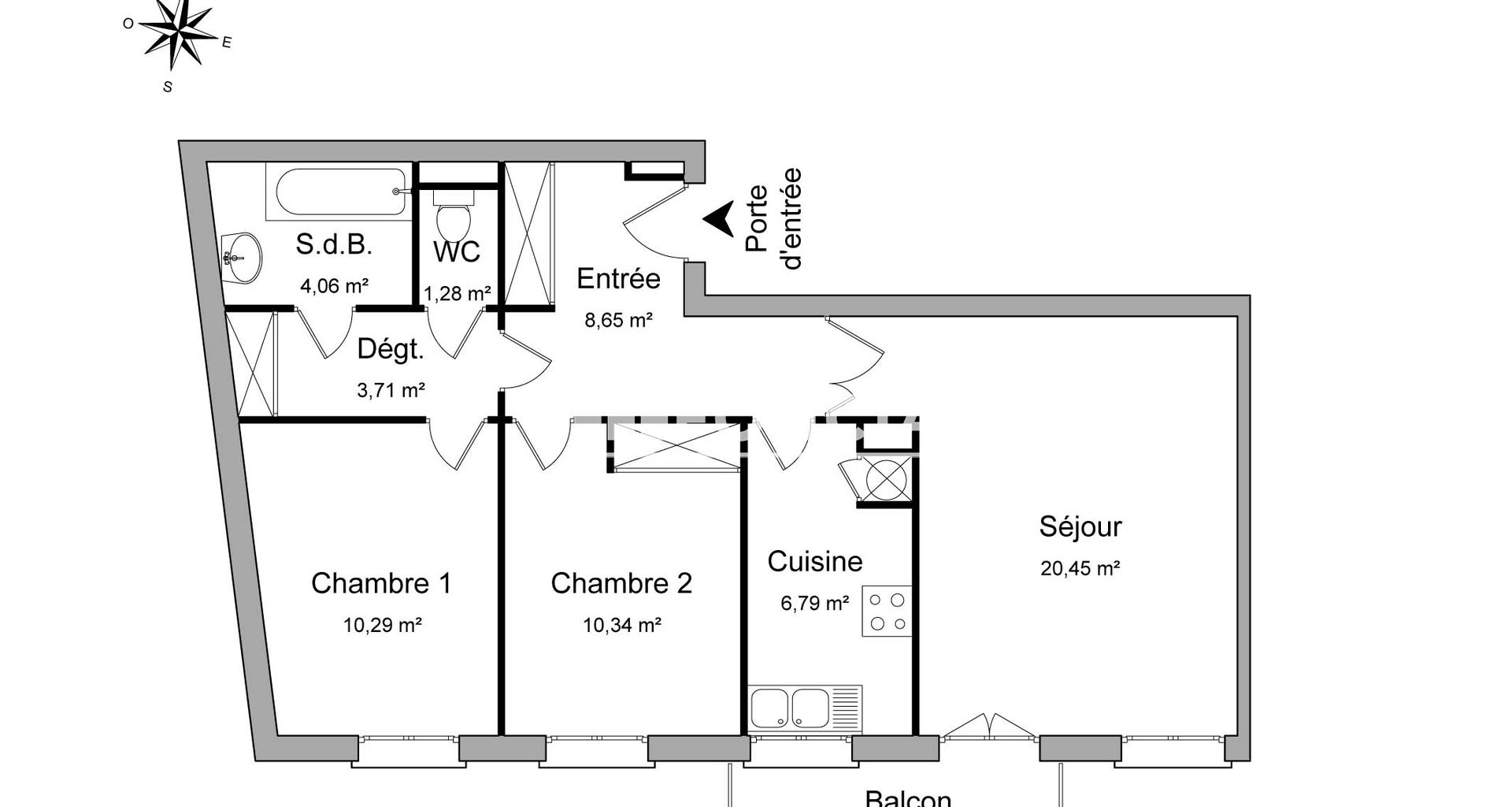 Appartement meublé 3 pièces (65.57 m²) à louer - Corbeil-essonnes (91100)