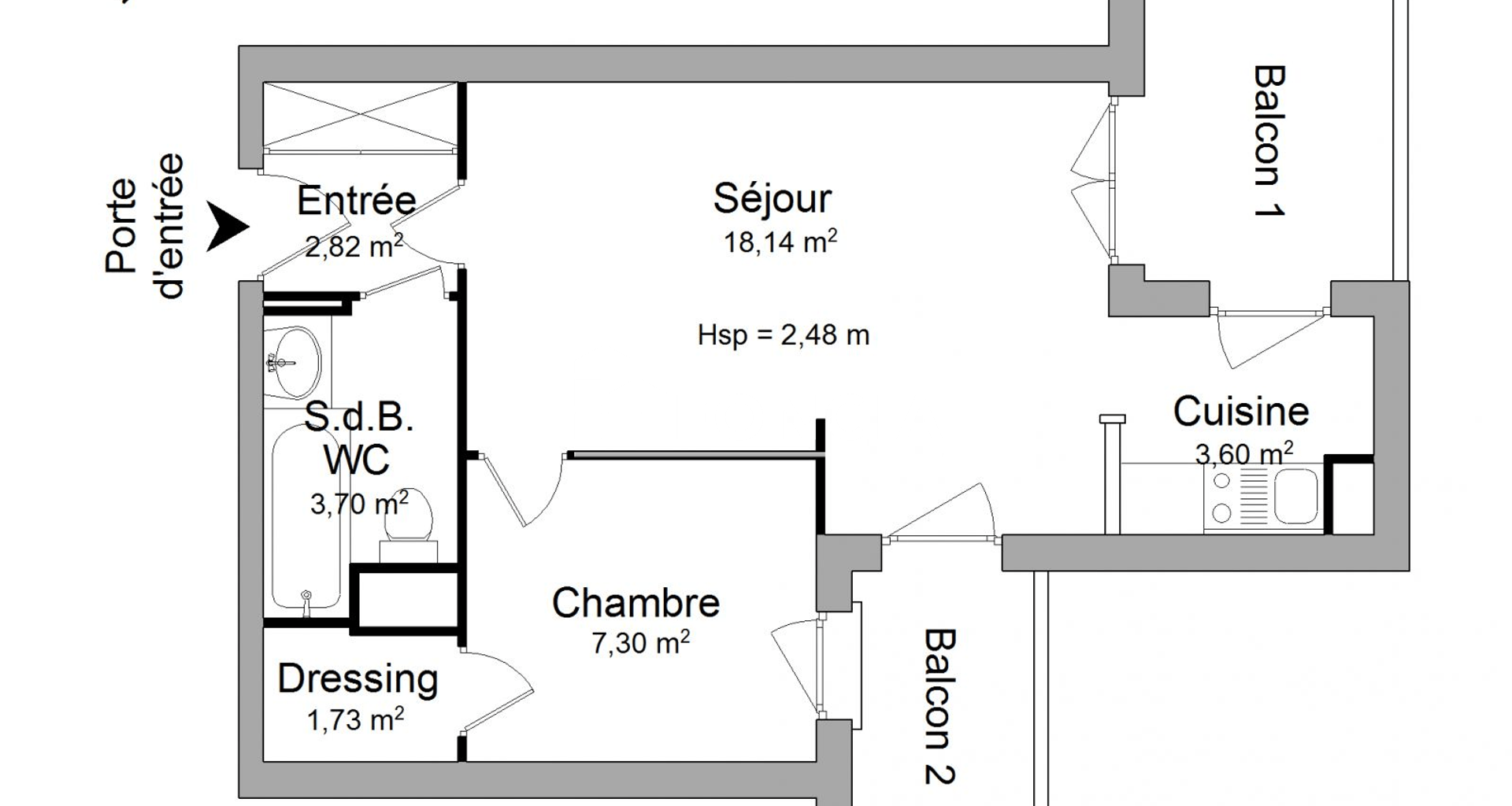 Studio (37.29 m²) à louer - Toulouse 5ᵉ (31500)