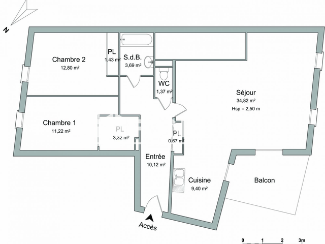 Appartement 3 pièces (88.84 m²) à louer - Muret (31600)