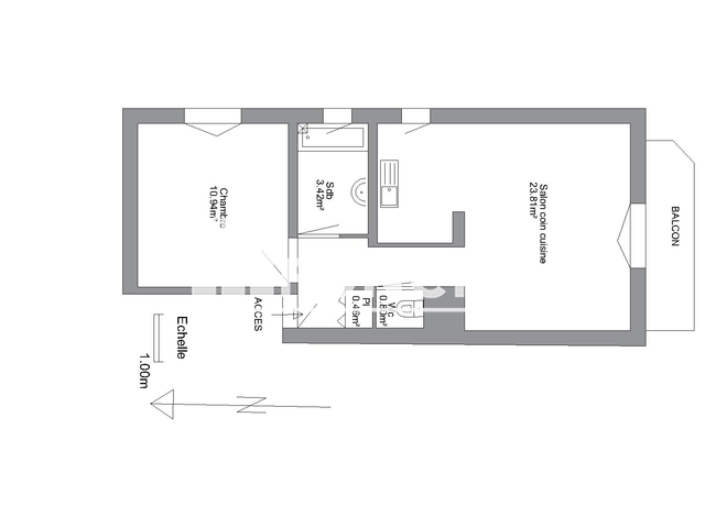 Appartement 2 pièces (43.42 m²) à louer - Briancon (05100)
