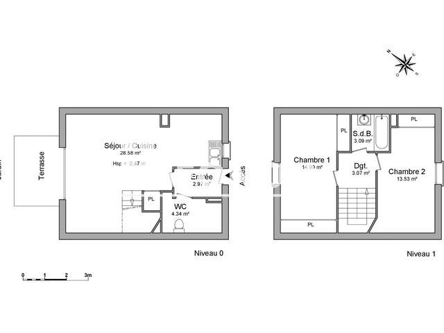 Maison 3 pièces (70.37 m²) à louer - Eaunes (31600)