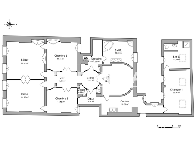 Appartement 5 pièces (174.45 m²) à louer - Bordeaux (33000)