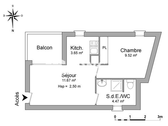 Appartement 2 pièces (29.31 m²) à louer - Villenave D'ornon (33140)
