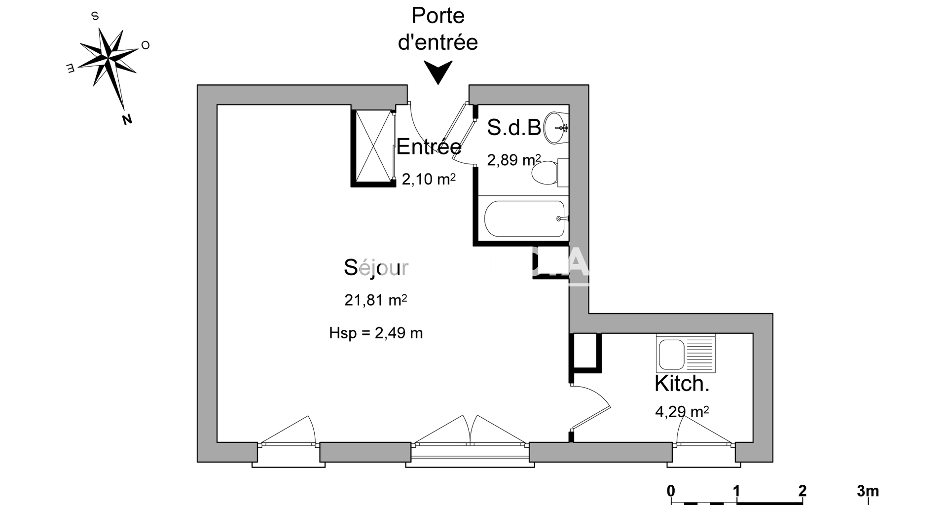 Studio (31.09 m²) à louer - Cergy (95000)