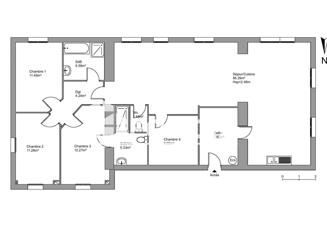 Maison 5 pièces (124.96 m²) à louer - Tresses (33370)