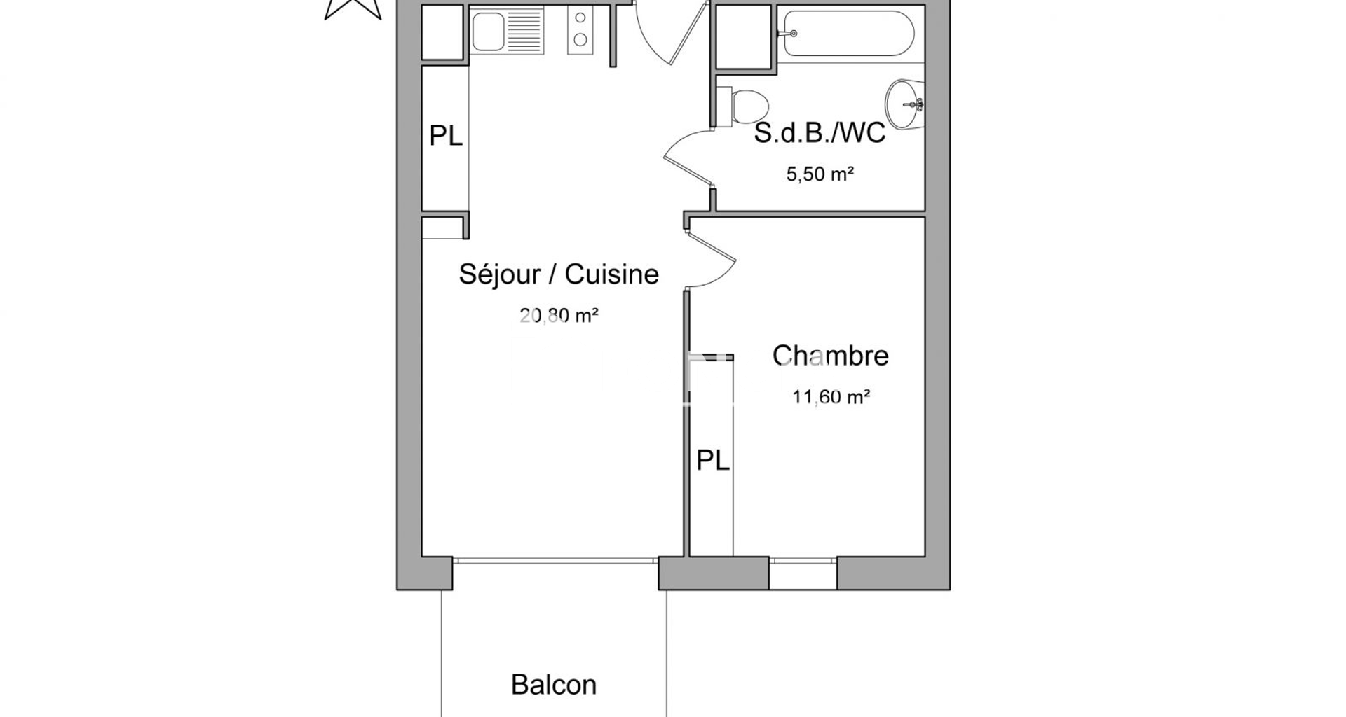 Appartement 2 pièces (37.9 m²) à louer - Toulouse 2ᵉ (31200)