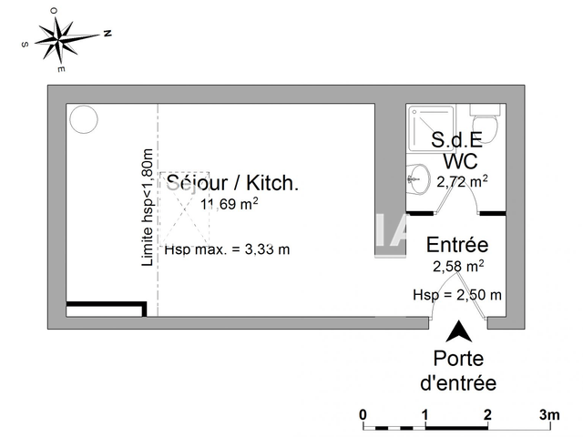 Studio meublé (16.99 m²) à louer - Nice (06000)