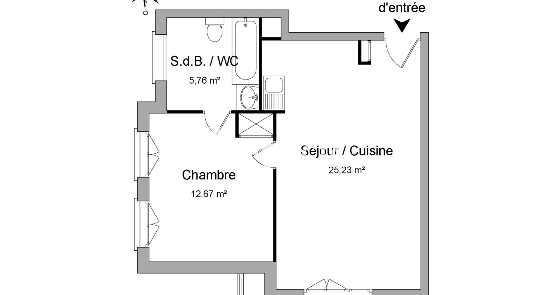 Appartement 2 pièces (43.66 m²) à louer - Corbeil-essonnes (91100)