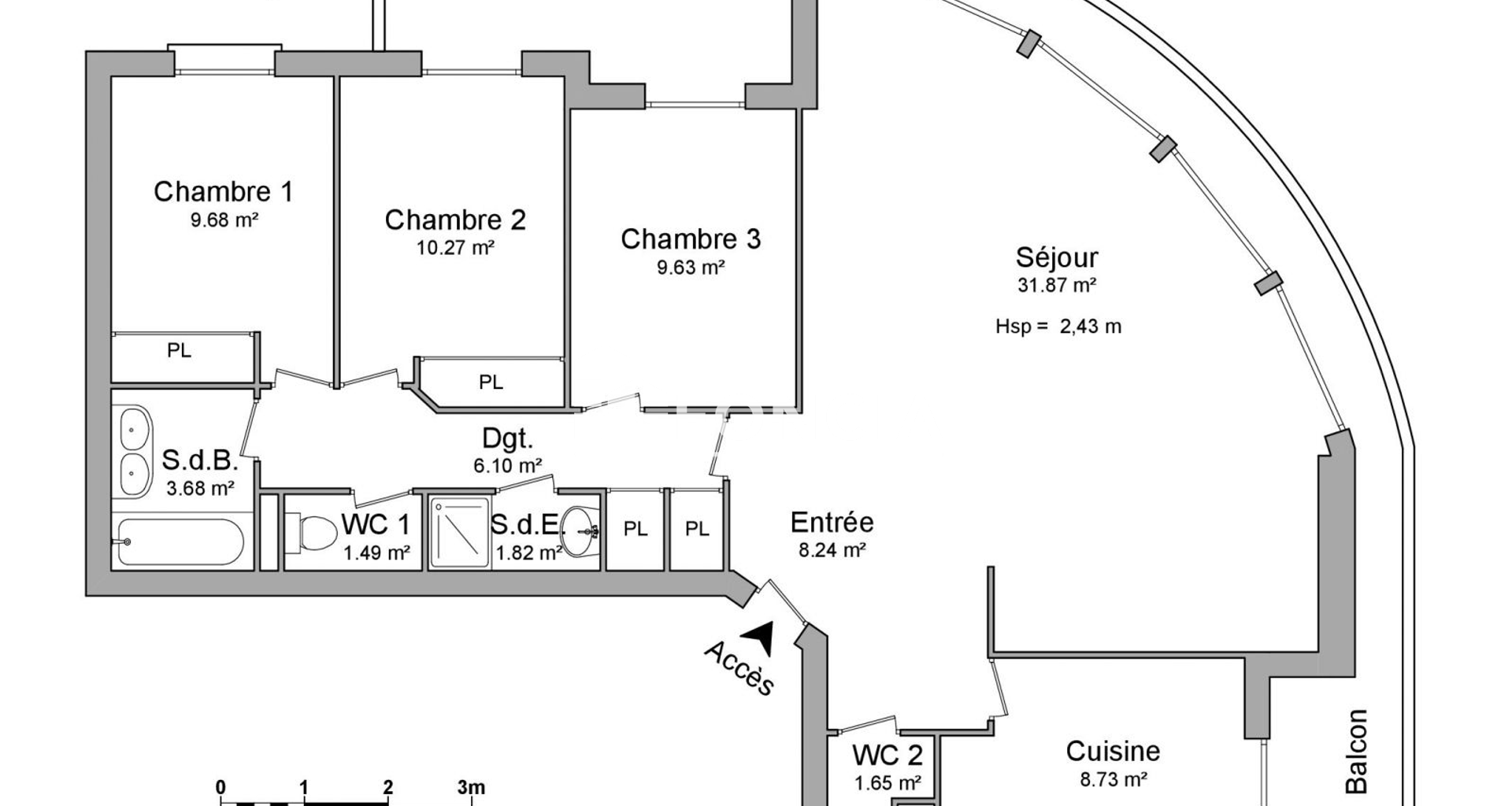Appartement 4 pièces (93.16 m²) à louer - Toulouse (31000)