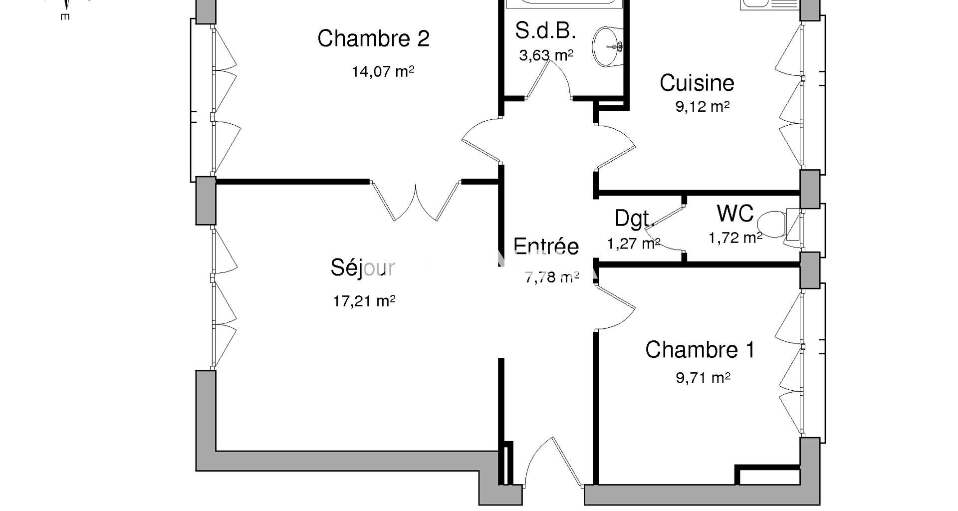 Appartement 3 pièces (64.51 m²) à louer - Lorient (56100)