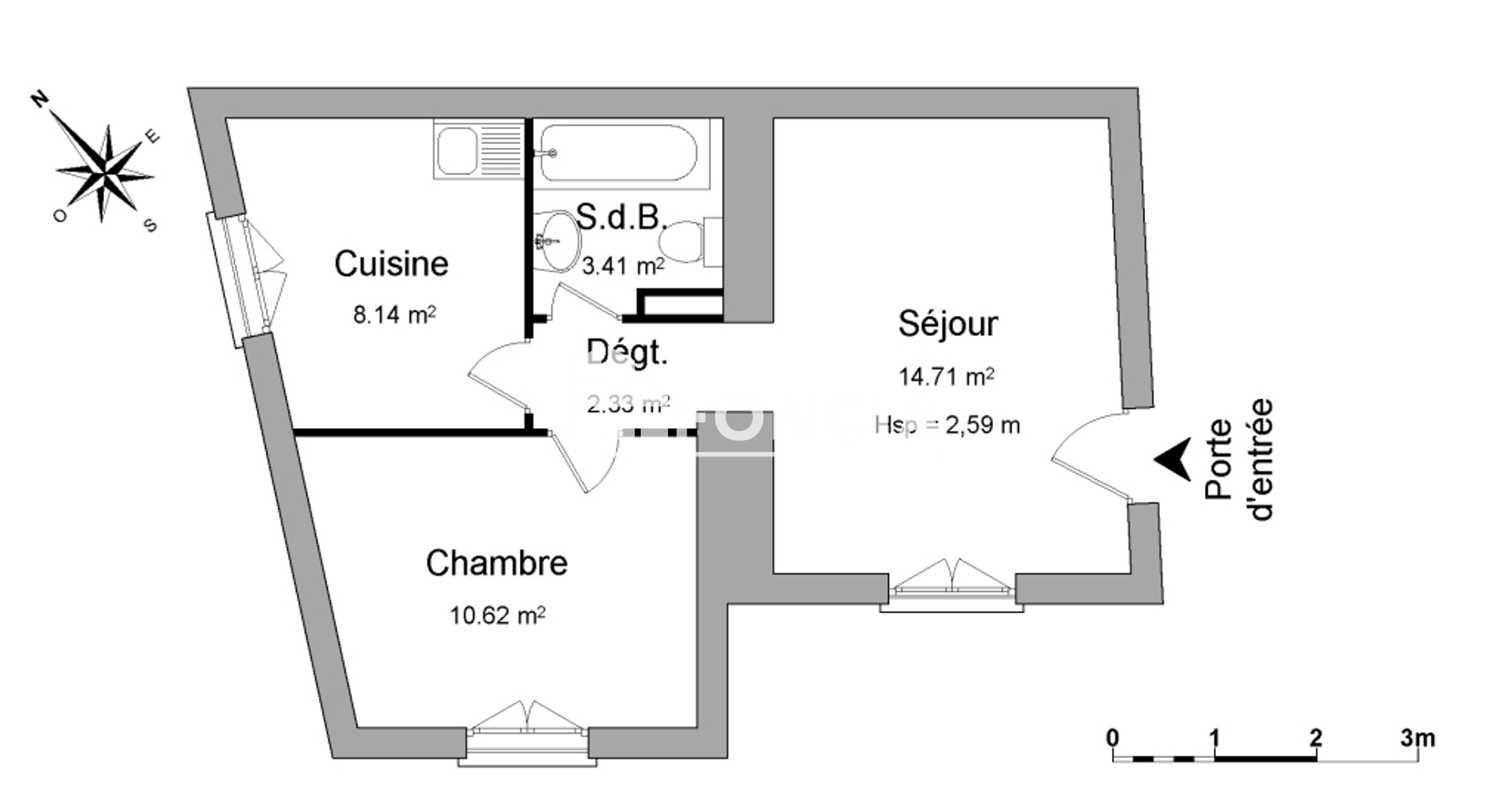 Appartement 2 pièces (39.21 m²) à louer - Triel-sur-seine (78510)