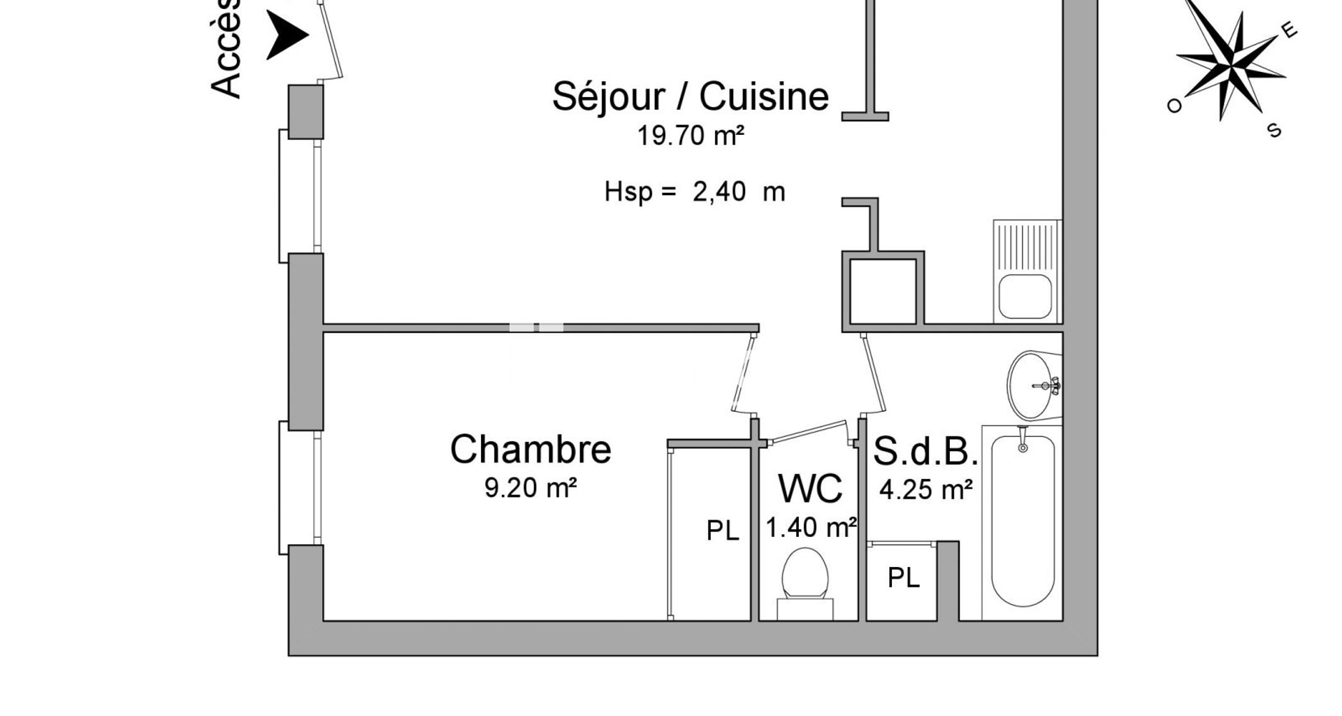 Appartement 2 pièces (34.55 m²) à louer - Les Pavillons-sous-bois (93320)