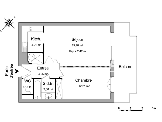 Appartement 2 pièces (44.87 m²) à louer - Mandelieu (06210)
