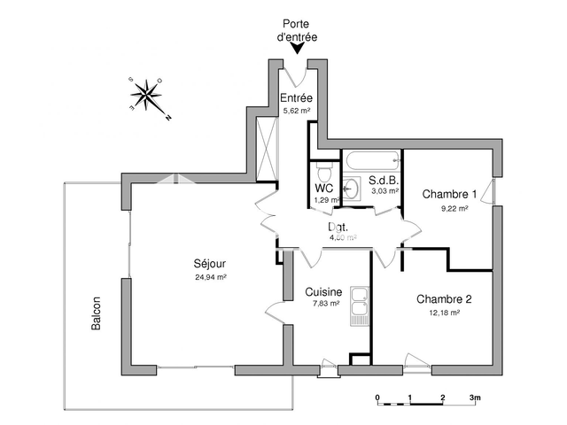 Appartement 3 pièces (68.61 m²) à louer - Saint-avé (56890)
