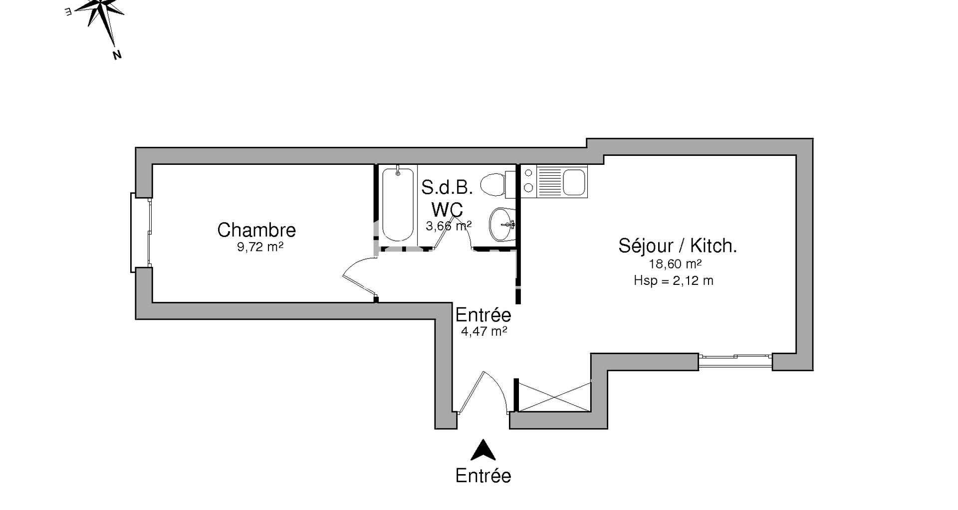 Appartement 2 pièces (36.45 m²) à louer - Toulouse 5ᵉ (31500)