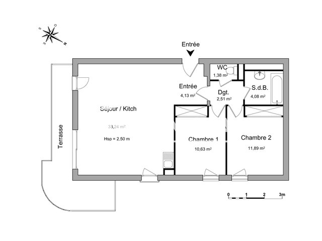 Appartement 3 pièces (67.86 m²) à louer - Le Cannet (06110)