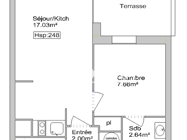 Appartement 2 pièces (30.97 m²) à louer - Blagnac (31700)